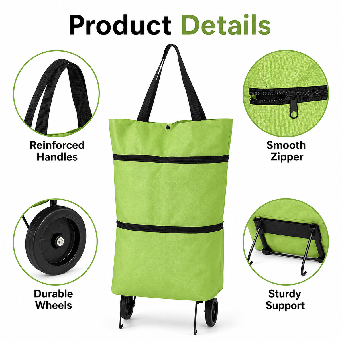 RollEase™ 2-in-1 Foldable Rolling Tote